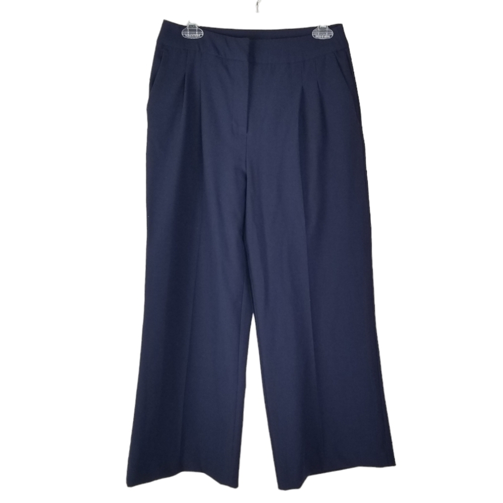 House of Harlow 1960 Navy Blue Wide Leg Pleated Dress Pants Trousers Size 6